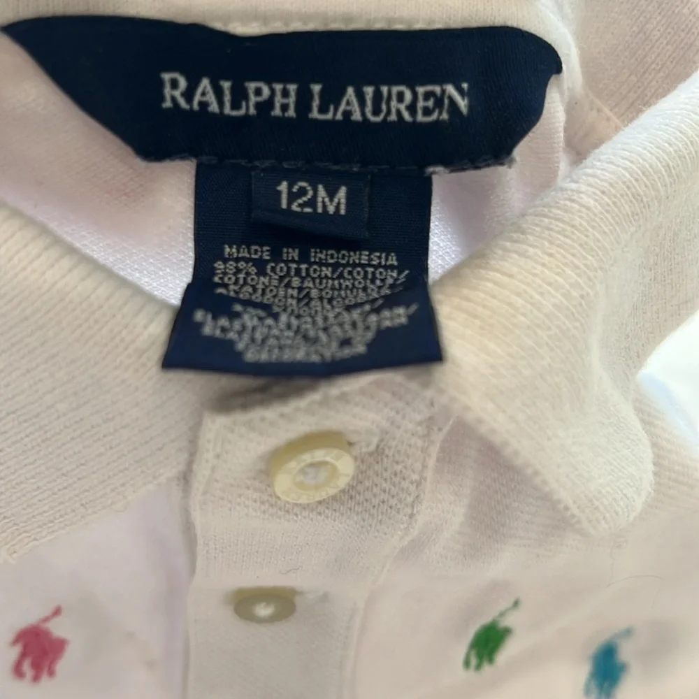 Polo Ralph Lauren White 98% Cotton Baby & Toddler 12 Months